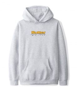 Butter Goods Fleece Running Logo Pullover, Heather Grey