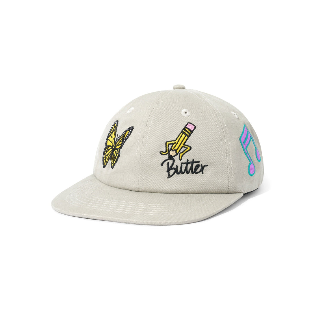 Butter Goods Hats Sketches 6 Panel Cap, Khaki 3 Butter Goods Hats Sketches 6 Panel Cap, Khaki
