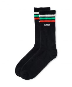 Butter Goods Stripe Socks, Black Accessories