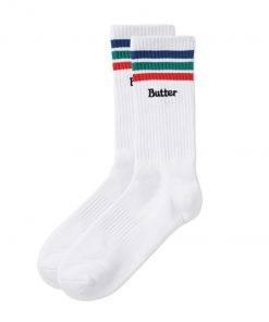 Butter Goods Accessories Stripe Socks, White
