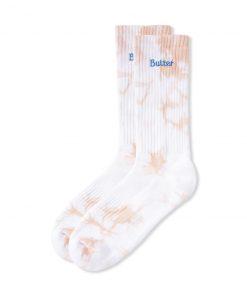 Butter Goods Accessories Logo Dye Socks, Terracotta
