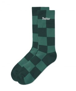 Butter Goods Tonal Checkered Socks, Forest Accessories
