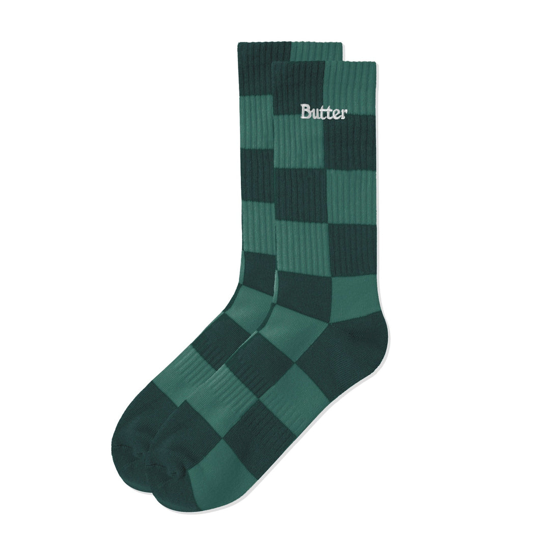 Butter Goods Tonal Checkered Socks, Forest Accessories 3 Butter Goods Tonal Checkered Socks, Forest Accessories
