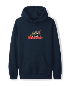 Butter Goods Trio Logo Pullover, Navy Fleece