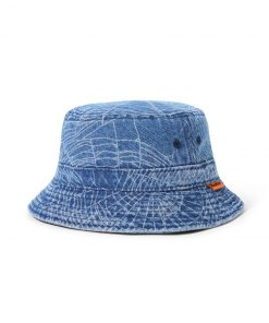 Butter Goods Hats Web Denim Bucket Hat, Washed Indigo