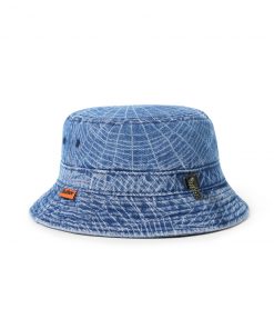 Butter Goods Hats Web Denim Bucket Hat, Washed Indigo
