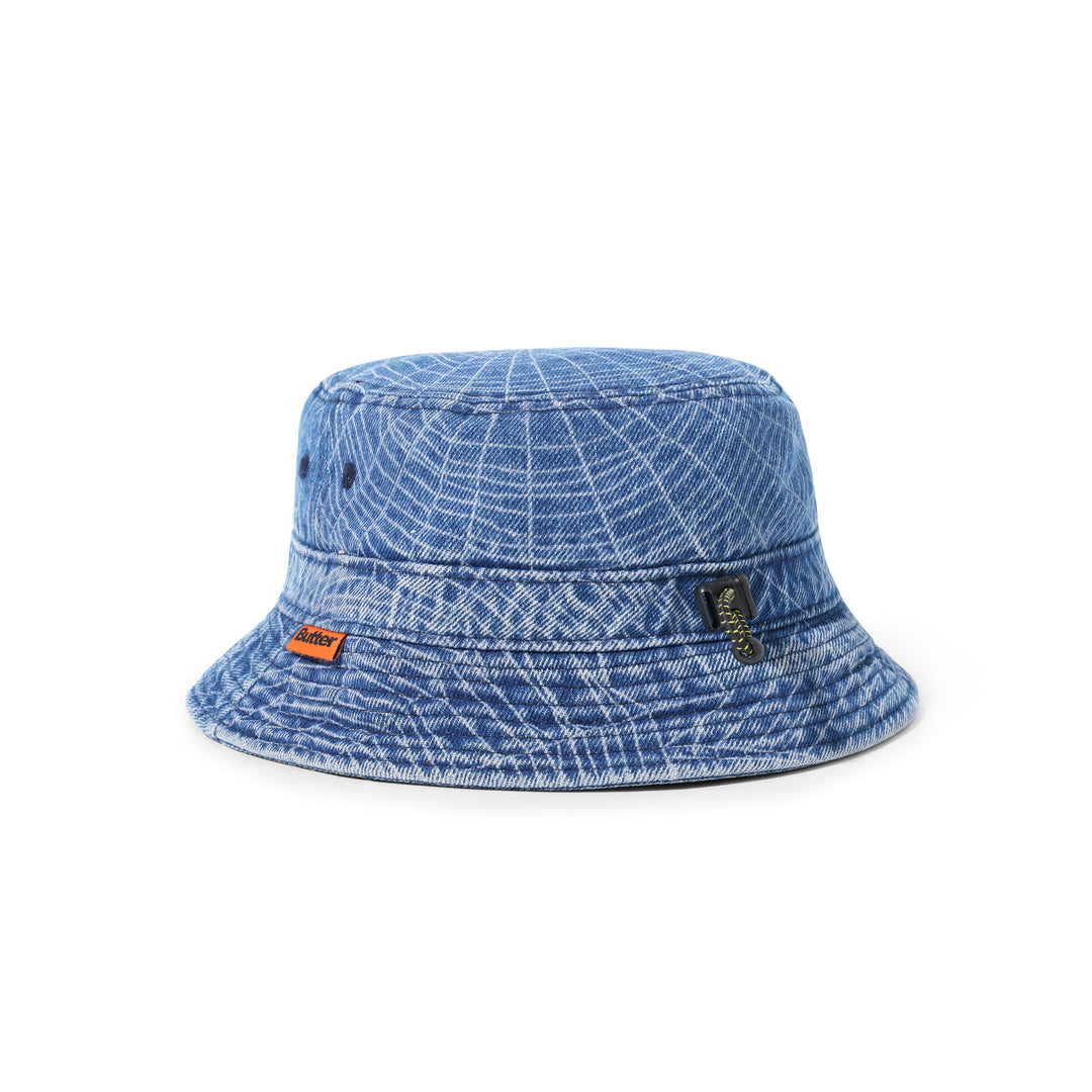Butter Goods Hats Web Denim Bucket Hat, Washed Indigo 4 Butter Goods Hats Web Denim Bucket Hat, Washed Indigo