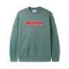 Butter Goods Chenille Logo Crewneck, Spruce Fleece
