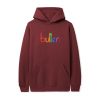 Butter Goods Colours Embroidered Pullover, Plum Fleece 2 Butter Goods Colours Embroidered Pullover, Plum Fleece