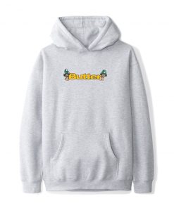 Butter Goods Shrooms Logo Pullover, Heather Grey Fleece