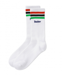 Butter Goods Stripe Socks, White Accessories