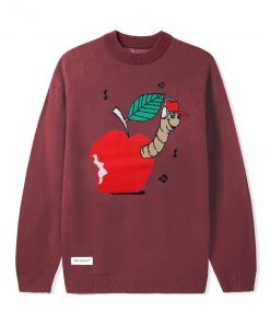 Butter Goods Worm Knit Sweater, Wine